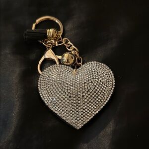 Elegant Silver Heart Keychain